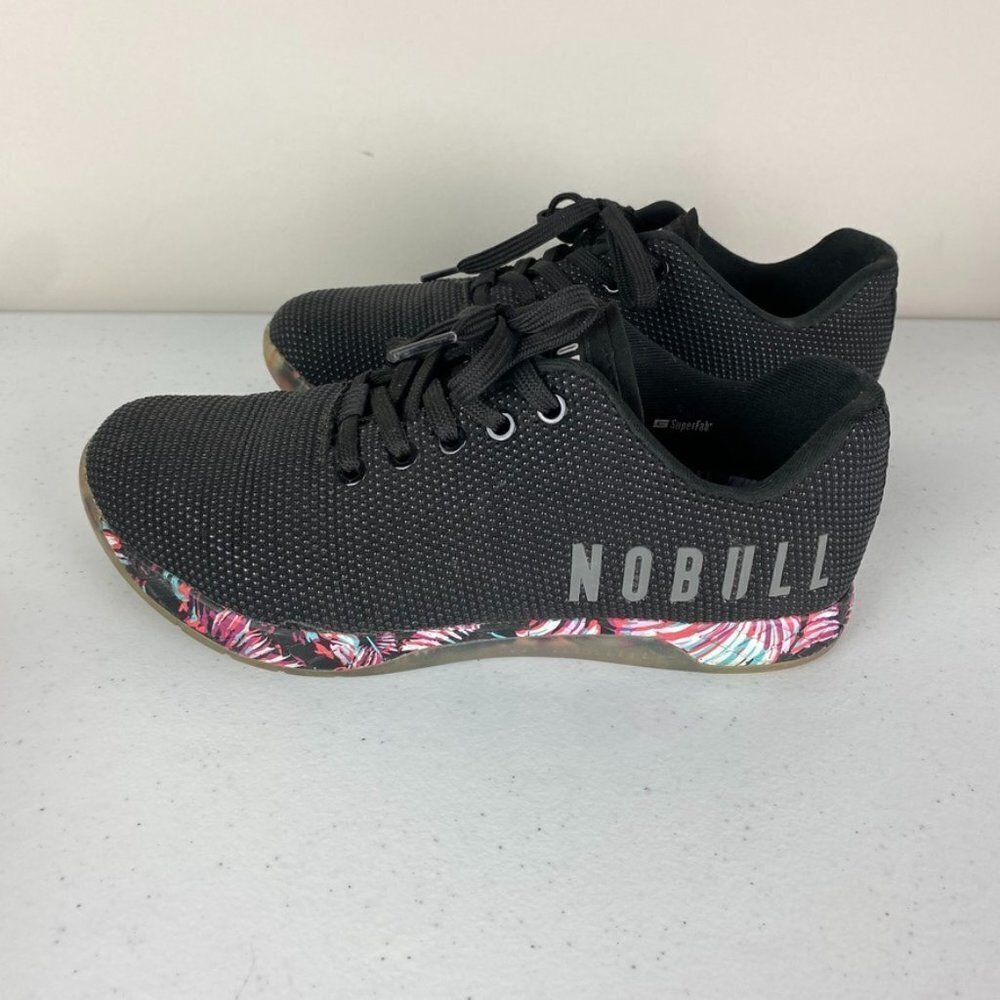 NOBULL Black Athletic Shoes with Multicolor Floral Trim